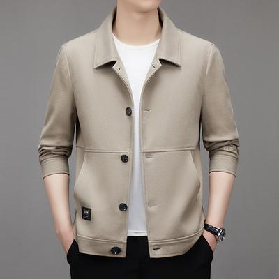 Herbst Neue Leichte Luxus Herren Revers Arbeitsjacke Dick Jugend Slim Vielseitig Trendige Jacke Herrenjacke