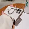 Suitable for Samsung S25 Ultra Mobile Phone Case Transparent Electroplating Magnetic MagSafe Lens Film A56 Full Inclusive Wireless Charging