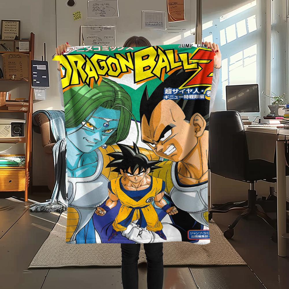 

Фланелевое одеяло с принтом персонажей Dragon Ball, Высококачественное, Удобное для всех сезонов, Декор для дома, Тепло и уют, Идеально для рождественских подарков 80cm x 120cm