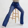 Women's Versatile Slimming Faded Whisker Flared Jeans