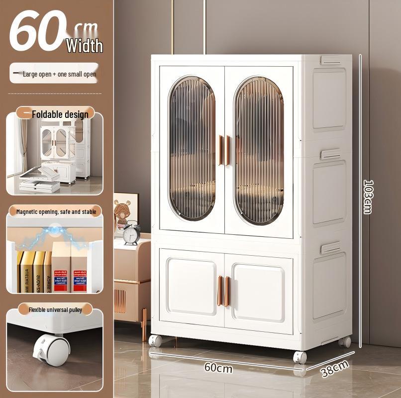No-Installation Child's Wardrobe: Durable, Multi-Layer Folding Storage Cabinet