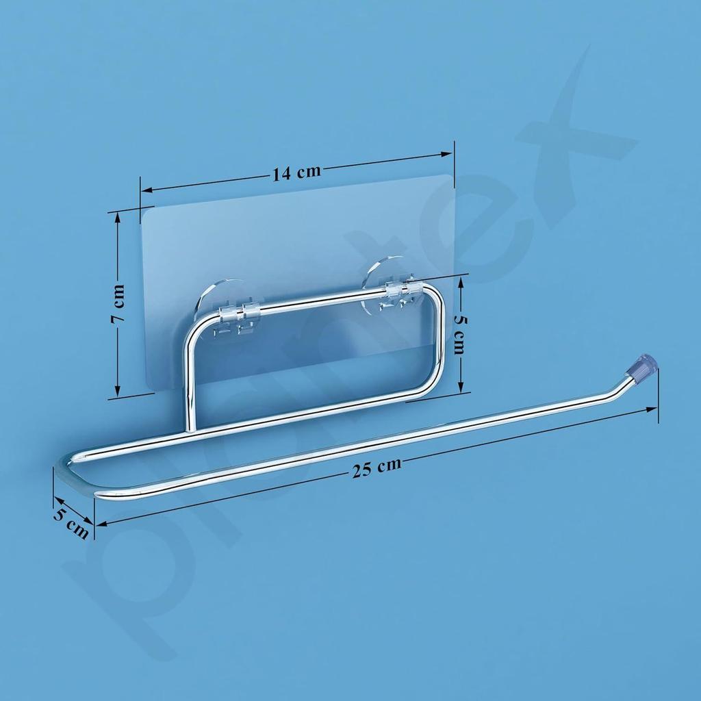 Self Adhesive Toilet Paper Roll Holder/Toilet Tissue Paper Holder/Toilet Roll Holder for Bathroom Accessories (Chrome - Pack of 2)