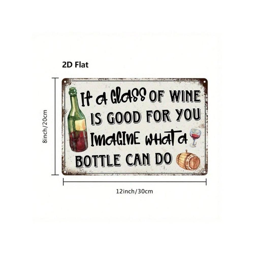Vintage Metal Sign Wall Art Humorous Alcohol Bar Decor