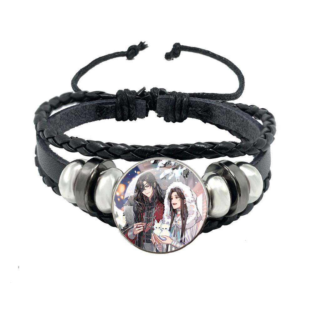 Heaven Official’s Blessing Leather Bangle Bracelet  Hua Cheng Xie Lian Anime Tian Guan Ci Fu Jewelry Gift Bracelets Gifts To Fan