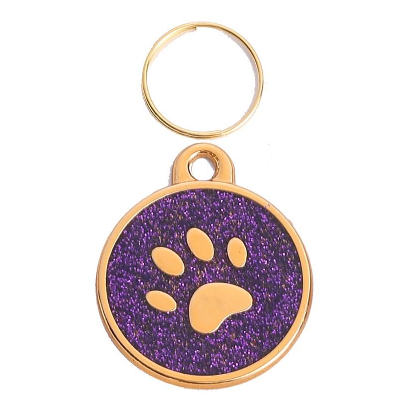 Free Custom Dog Id Name Tag Personalized Pet Dog Tags Anti-Lost Cat Tags Pet Paw Glitter Pendant Chihuahua Collar Accessories