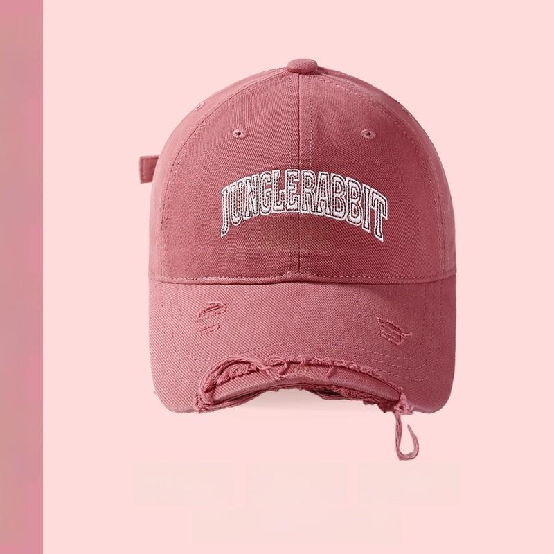 Girly Pink Baseball Cap With Soft Cotton Material And Curved Visor For Sunshade