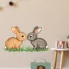 Cute Cartoon Bunny On Grass Wall Stickers, Removable Self-Adhesive Decals for Living Room & Kids Room Decor