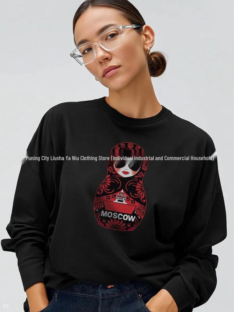 100% Cotton Oversized Long Sleeve T-Shirt - Casual European & American Style, Comfortable & Slimming Fit