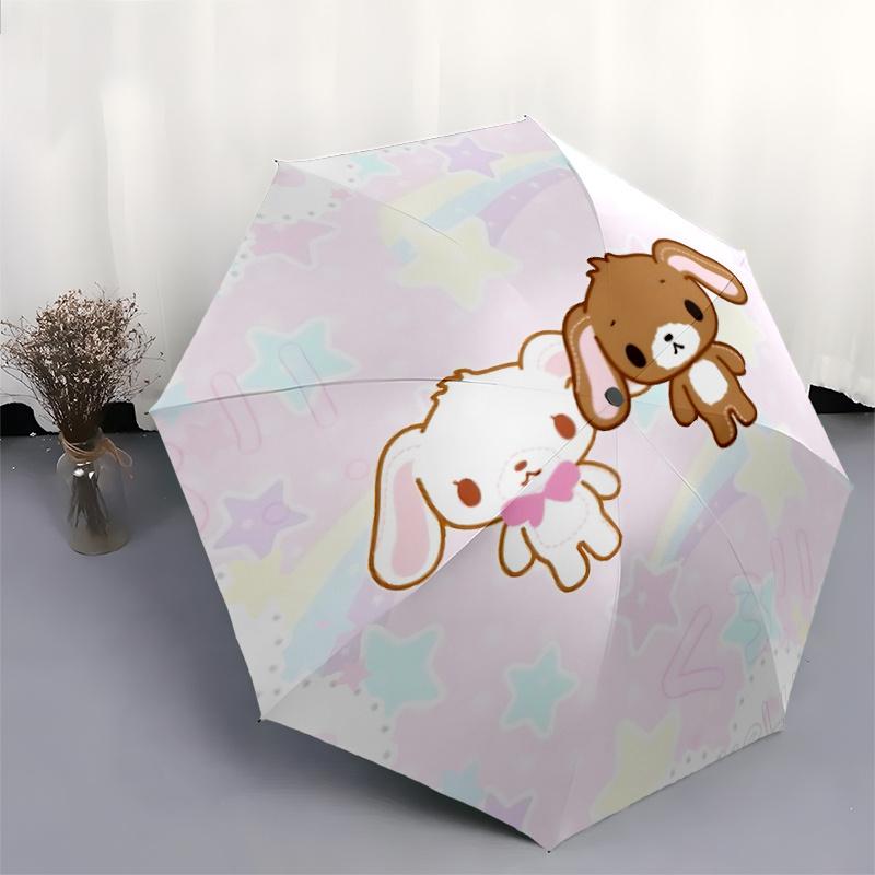Sugar bunnies Automatic Open/Close Umbrella-Cute Umbrella with Cute Design, Portable 3-Fold Compact Umbrella for Men & Women, Halloween Chri