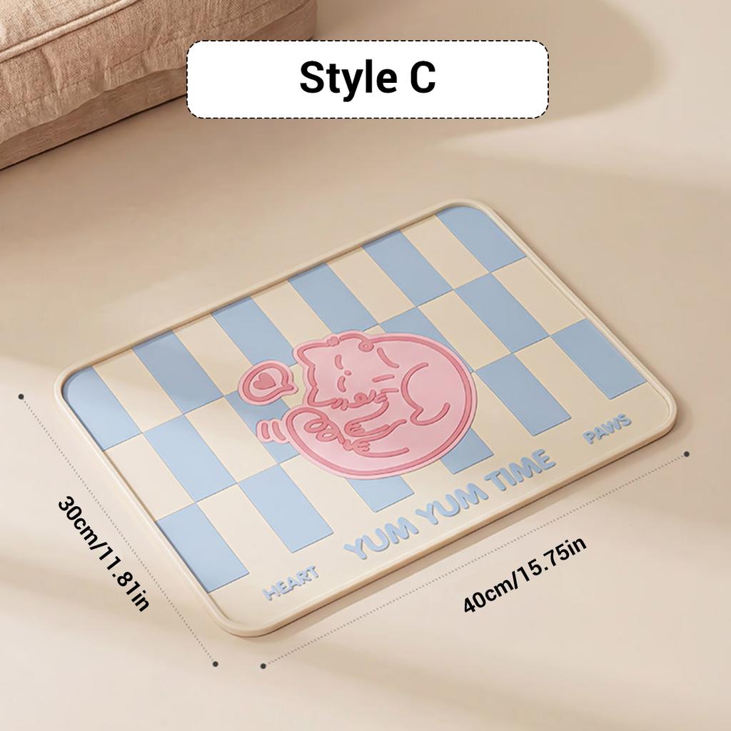 Pet Placemat Cat Dog Drinking Feeding Placemat Feeder Mats Cat Feed Mat Dog Food Bowl Mat Silicone Waterproof Pet Bowl Pad