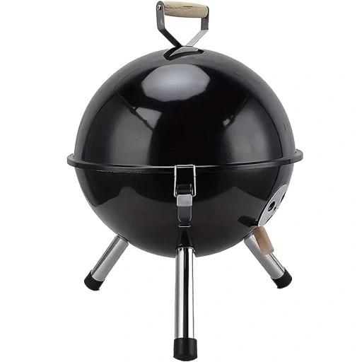Grill Kopułowy Ogrodowy Zamykany Gril Z Pokrywką Węglowy Brykiet Okrągły
