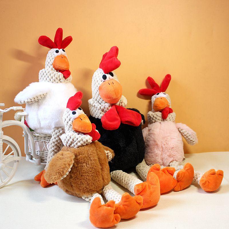 Cuddly Chicken Run Plush Toy Soft Cartoon Animals Pets Chewing Doll