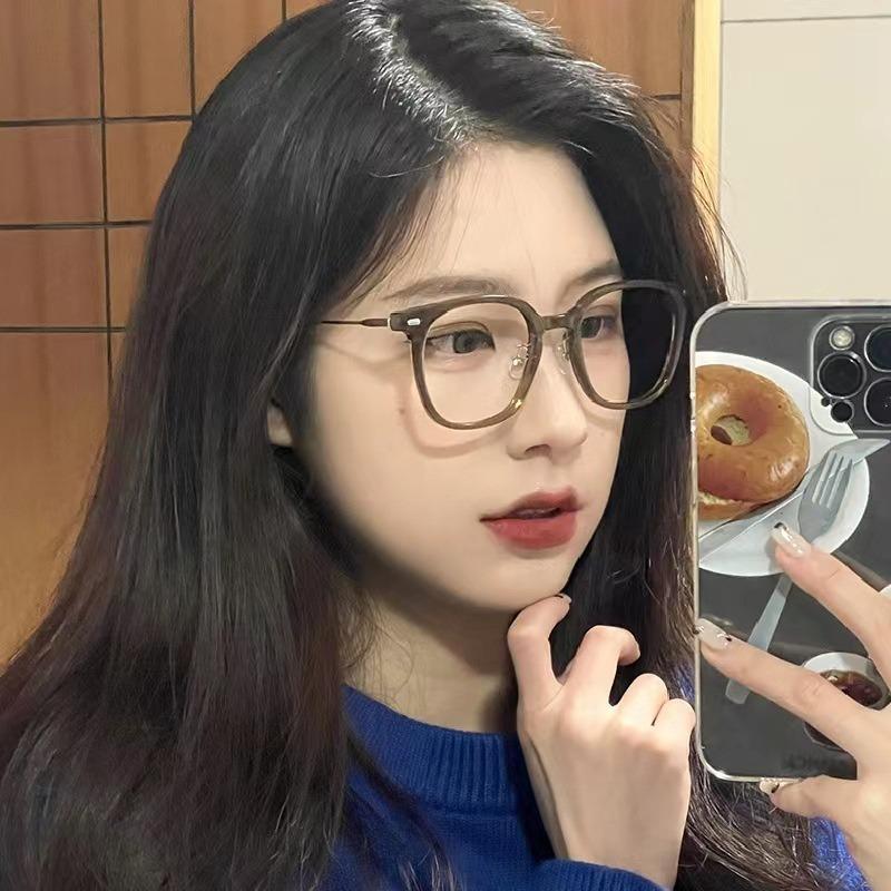 Korean Fashion Glasses Brown Anti Blue Light Glasses Women's Clear Anti Radiation Filter Glasses