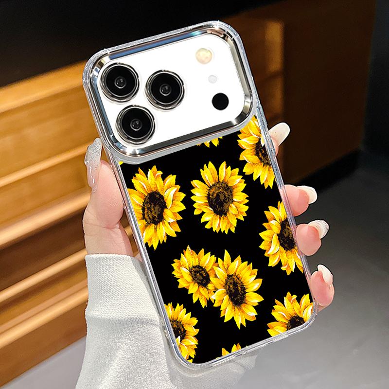 

Чехол с покрытием и рамкой для камеры для iPhone 17 Pro Max, ретро-цветочный узор, прозрачный мягкий чехол для iPhone 16 15 14 13 Pro Max 11 16E 17E iPhone 15 Pro Max прозрачный
