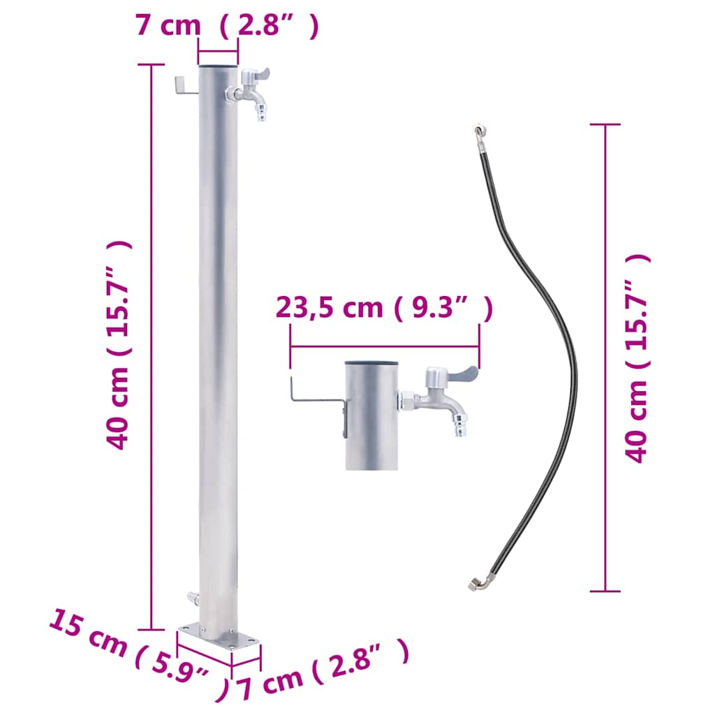 Vidaxl Garden Crane On Round Post, 40 Cm, Stainless Steel