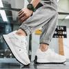 Fashion Men's White Sneakers Autumn Fashion Lace Up Outdoor Casual Shoes Lightweight Comfortable Mesh Breathable Non Slip Running Shoes
