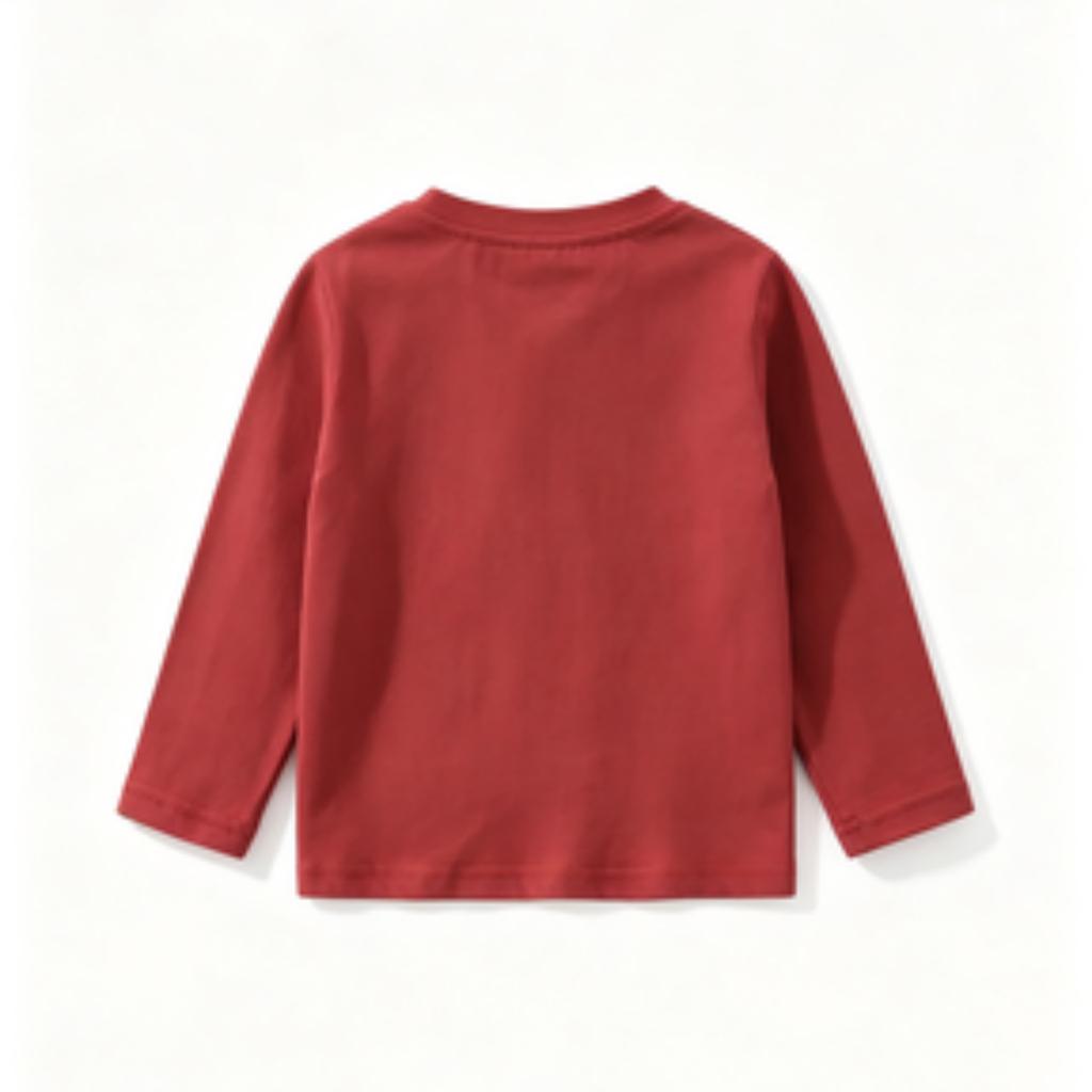 Girls Long Sleeve Round Neck T-Shirt for Fall Winter Daily Wear