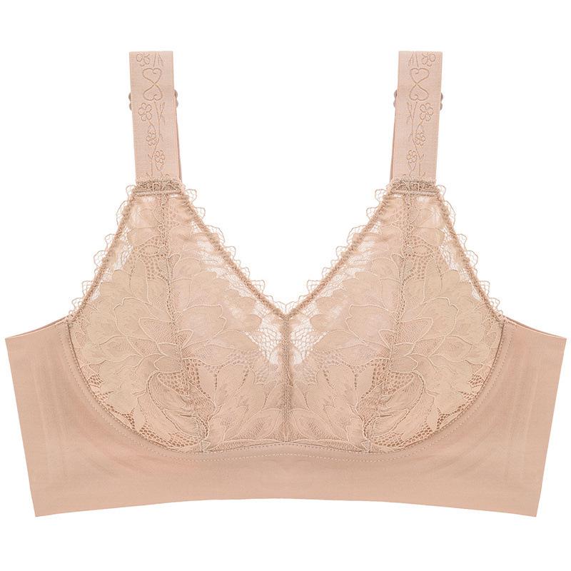 Plus Size Wireless Push-Up Side Support Bra for Large Busts