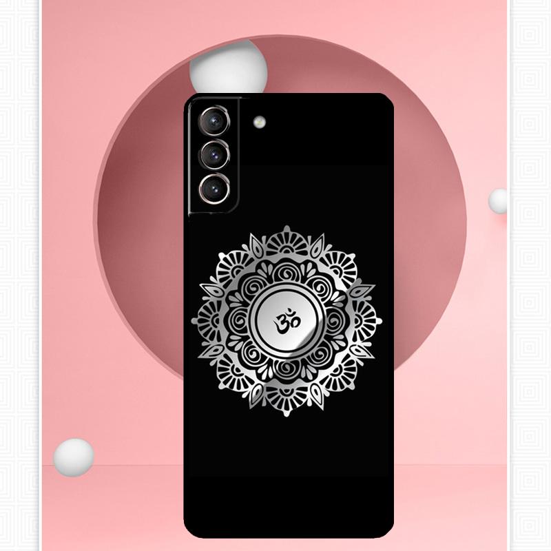Aum Om Yoga Symbol Fitness Gym Hülle für Samsung Galaxy S24 S23 S22 Ultra Note 10 Plus Note 20 S9 S10 S20 S21 FE Rückseite
