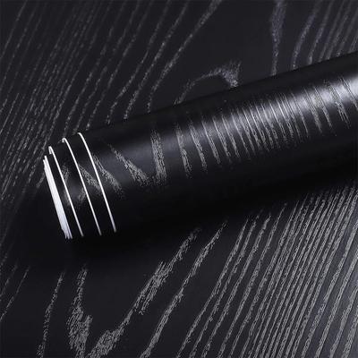 300m BIg Roll Black Wood Grain Wallpaper,Peel and Stick Contact Paper,Removable Vinyl,Self Adhesive,Decorative for Countertops