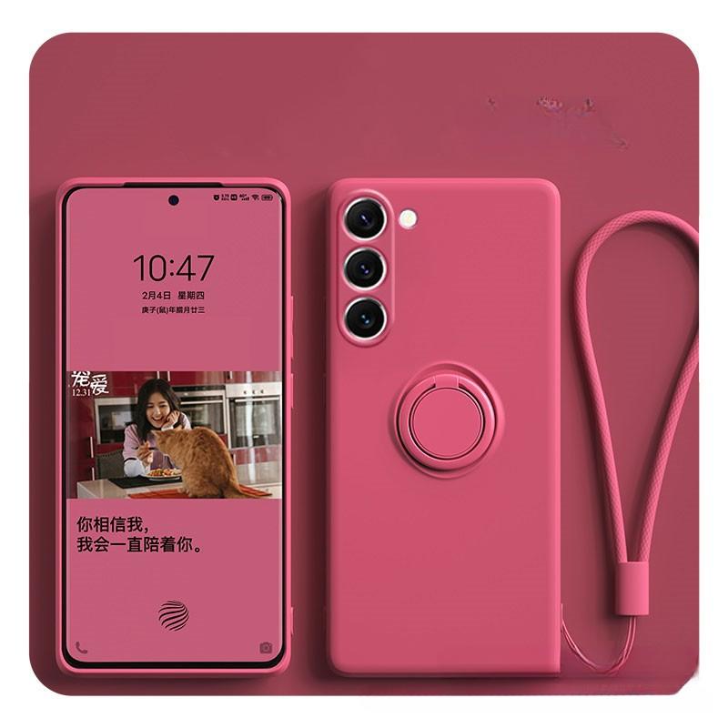 Silikonowy Pierścień Paska Etui na Telefon dla Samsung Galaxy S21 FE S25 S24 Ultra S23 S22 Plus A53 A14 A54 A34 A13 A32 A24 Pokrowiec Magnetyczny