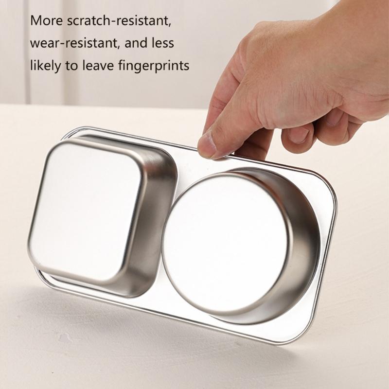 Stainless Steel Meal Preparation Container Double Compartments Lunch Holder For Offices Commutes And Outdoor Activity
