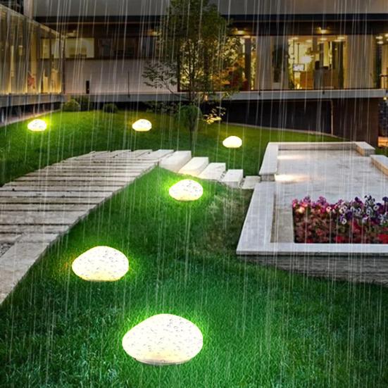 Solar Stone Garden Light, Waterproof LED Rock Outdoor Solar Lamp, Cobblestone Look Lawn Lamp, Decorative Solar Light for Garden Pathway Patio Yard