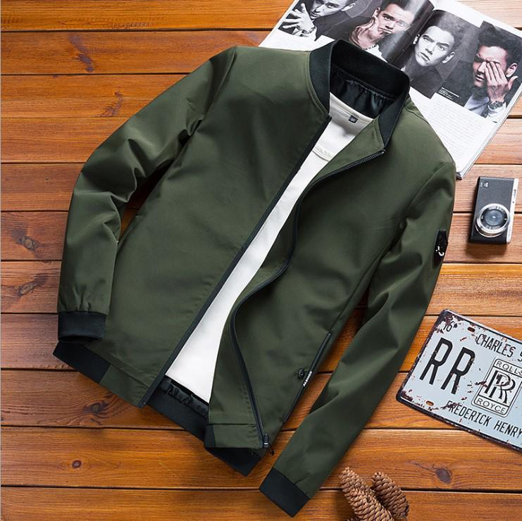 

European Slim-Fit Lightweight Jacket for Men - Solid Color, Plus Size, Spring/Autumn Korean Style XL
