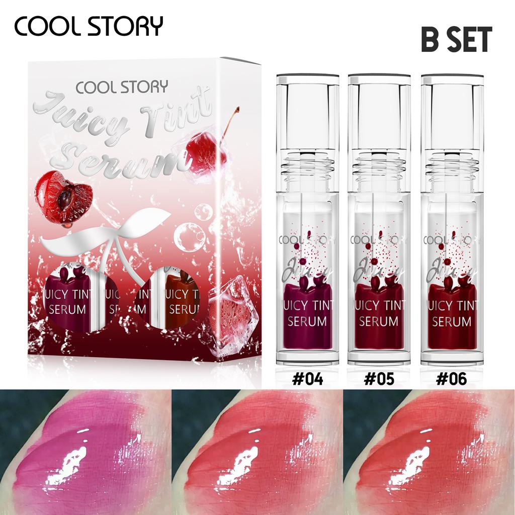 3 Lip Creative Water Oil 2N1 Lip Dyeing Liquid Set Water Light Color Retaining Lip Gloss Plump Plump Moisturizing Long-lasting Lip Color