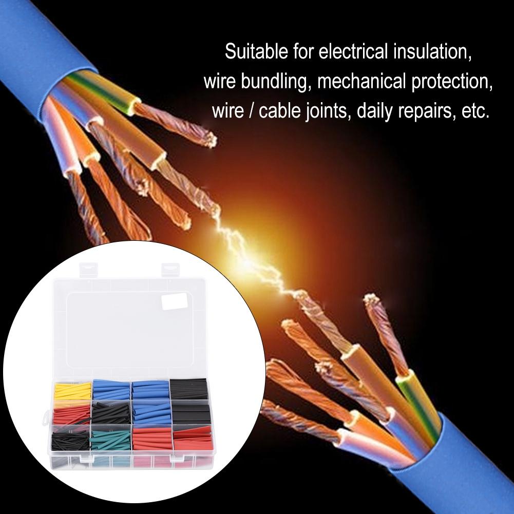 560Pcs  Box Cable Wire Heat Shrink Tubing Insulation Shrinkable Tube Wrap Sleeving