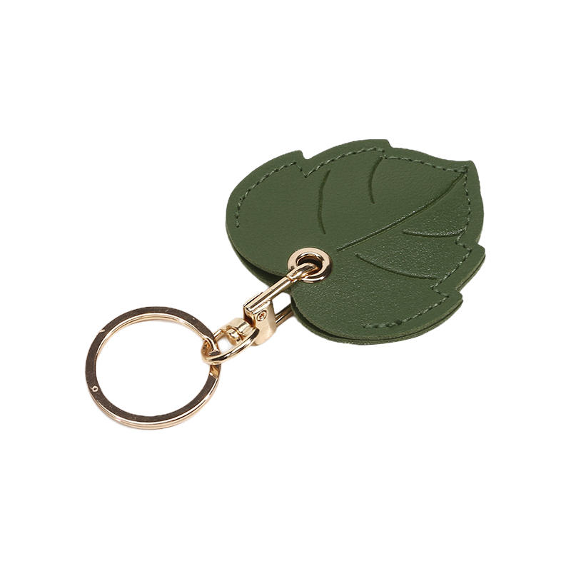 Useful PU Leather For Airtag Protective Sleeve Access Control Card Cover With Keychain Cartoon Leaf Badge Card Holders