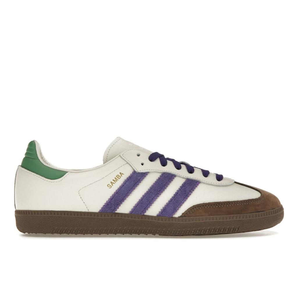 Adidas Samba OG Off White Purple Green Women Sneakers Cream Collegiate-Purple Preloved-Green ID8349