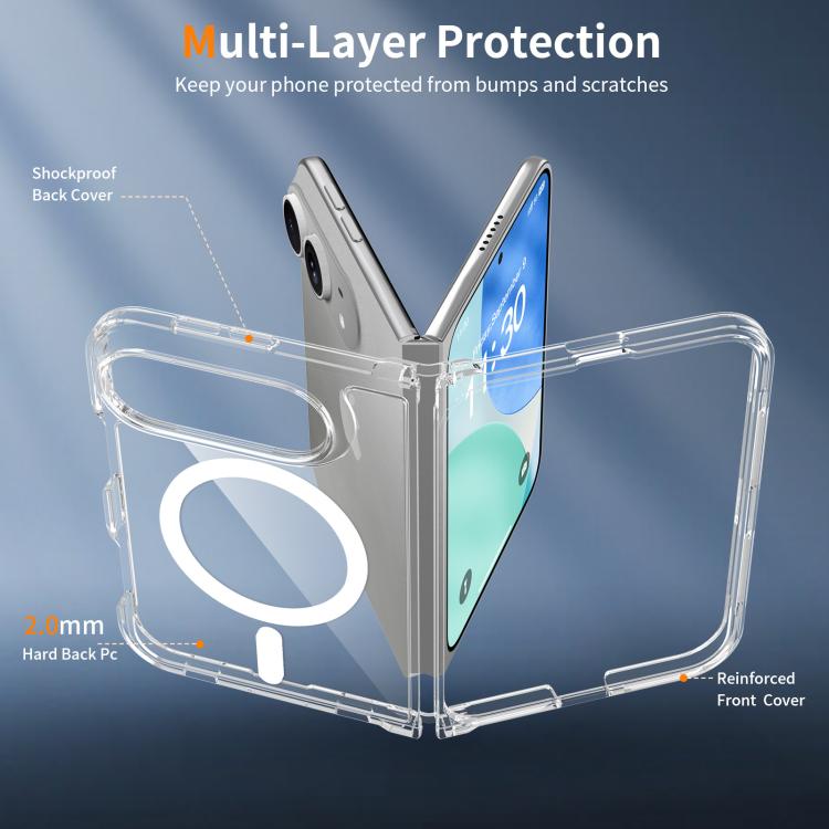Magnetic Shockproof Clear Acrylic 2.0mm Scratch Proof Protective Phone Case For iPhone Duo