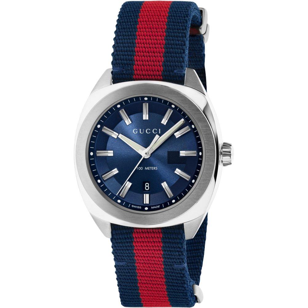 Gucci YA142304 GG2570 Mavi Kanvas 41mm Erkek Saati