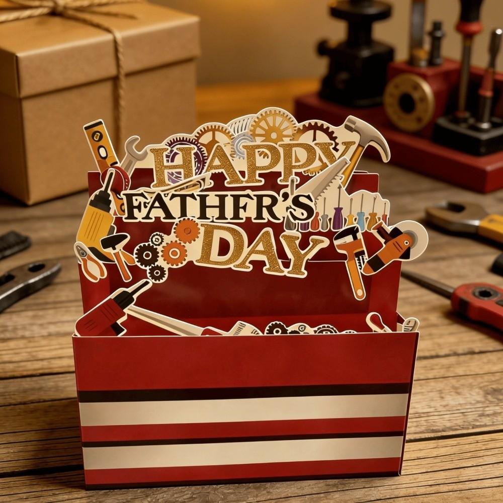 Paper Craft Toolbox Theme Card Handmade Birthday Greeting Card Universal Message Card Parents Gift