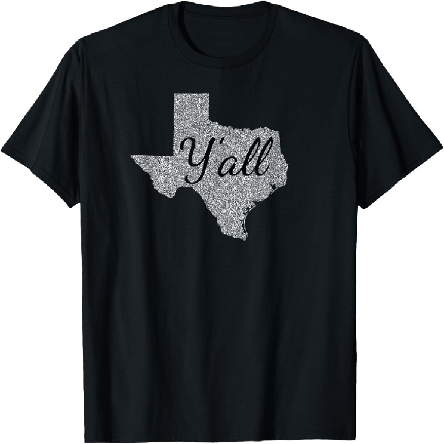Техас, все вы Серебристая блестящая футболка S