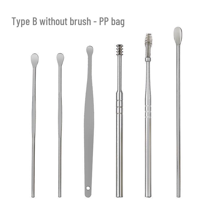 Portable Ear Pick Set - 6-Piece Spiral Spring Ear Cleaning Tools