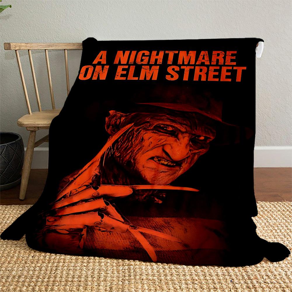 1pc Nightmare on Elm Street,Freddy Krueger, Throw Blanket,Soft Bedding Cover,Flannel Blankets, Travel,Camping,All Seasons Use 102790