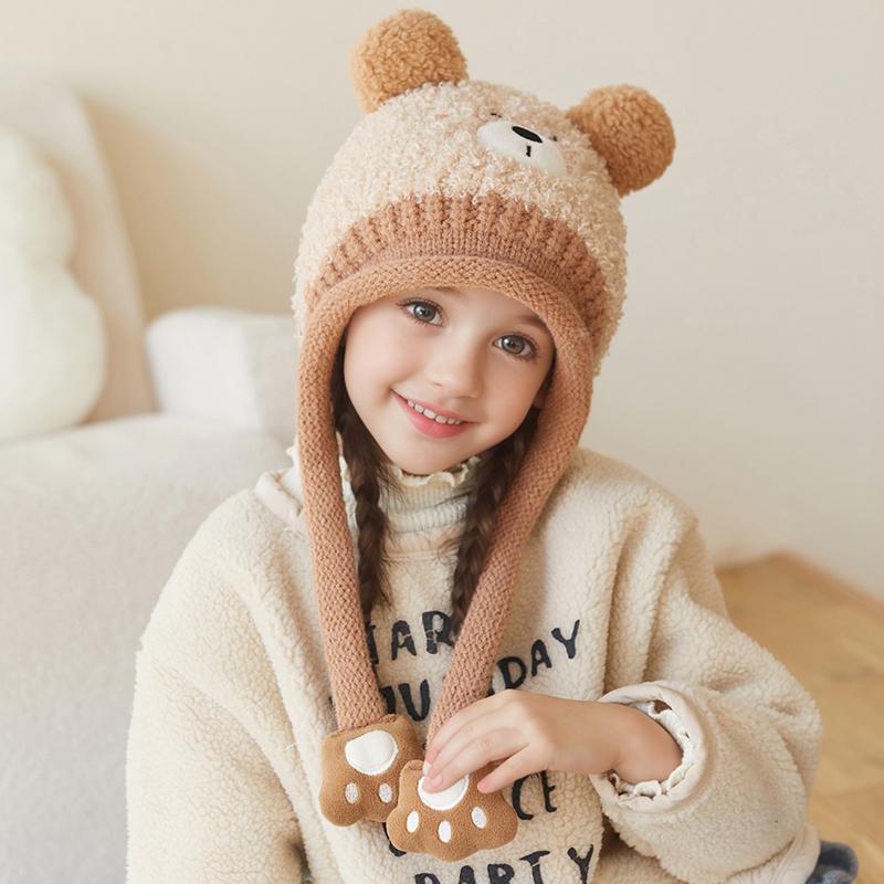 Baby Hats for Winter Kids Hat with Cotton Lining Fleece Hats Girls and Boys Cotton Ear Protection Hat Warm Caps for Cold Weather