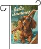 Hello Summer Garden Ag Dachshund Ag 12x18 Inch Double Sided Sea Beach Seasonal Yard Ag for Outside Decoration Small Se PPZ