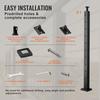 Cable Railing Post 36x1x2in L-Shaped Hole Corner Railing Post Black 1Pc