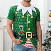T-shirt da uomo stampata in 3D per Natale Top traspirante Elegante Versatile Girocollo Manica corta T-shirt alla moda Abbigliamento da uomo