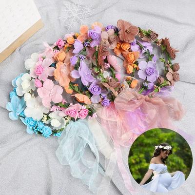 Beach Wreath Forehead Hair Band Bride Hair Wreaths Flower Hairband Crown Wedding Garland