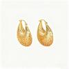 Geometric Hollow U-Shape Earrings Women Gold Plated Copper Minimalist Fashion Ear Studs