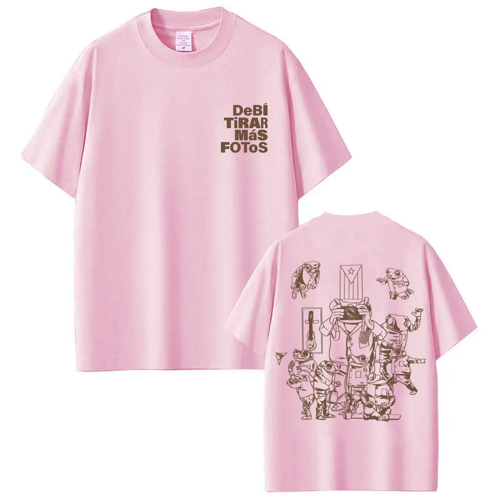 T-shirt célèbre rappeur Bad Bunny Debi Tirar Mas Fotos DTMF World Tour T-shirts tendance Unisex Hommes Vintage Hip Hop T-shirts en coton