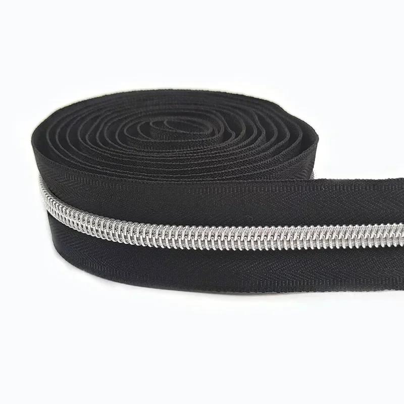 2/3/5/8/10M 5# Nylon Coil Zippers For Bag Clothes DIY Plastic Zipper Tape By The Meter Decorative Zips Repair Sewing Accessories