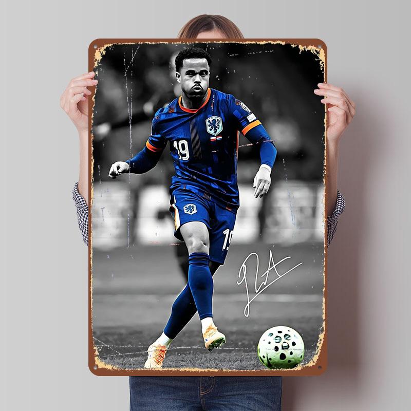 

Kluivert Soccer Player in Action Poster Customized Vintage Metal Signs Wall Art Retro Tin Plaque for Mancave Room Decor Men Home 7.9x11.8In(20x30cm)