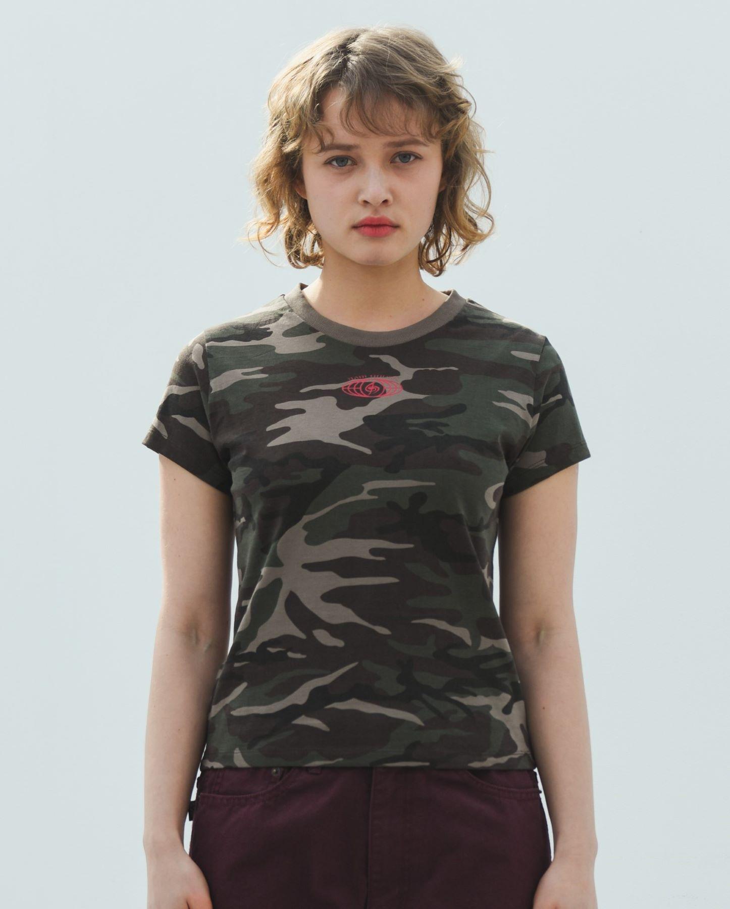 Bajubiju Babihouse Camo Crop T-Shirt [Khaki] Free