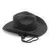 Western Cowboy Hat Foldable Men'S Ladies Straw Hat Beach Visor Big Edge Hat Summer Hat With Windbreak Cord