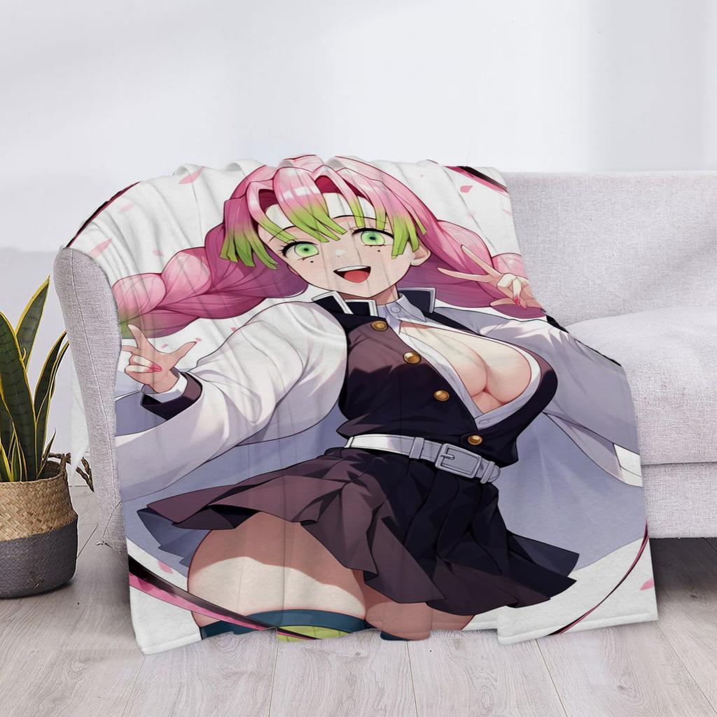Mitsuri Kanroji Sofa Throw Blanket Luxury Cover Fluffy Soft Blankets & Throws Plaid Knee Microfiber Star H Anime Child Cute Home